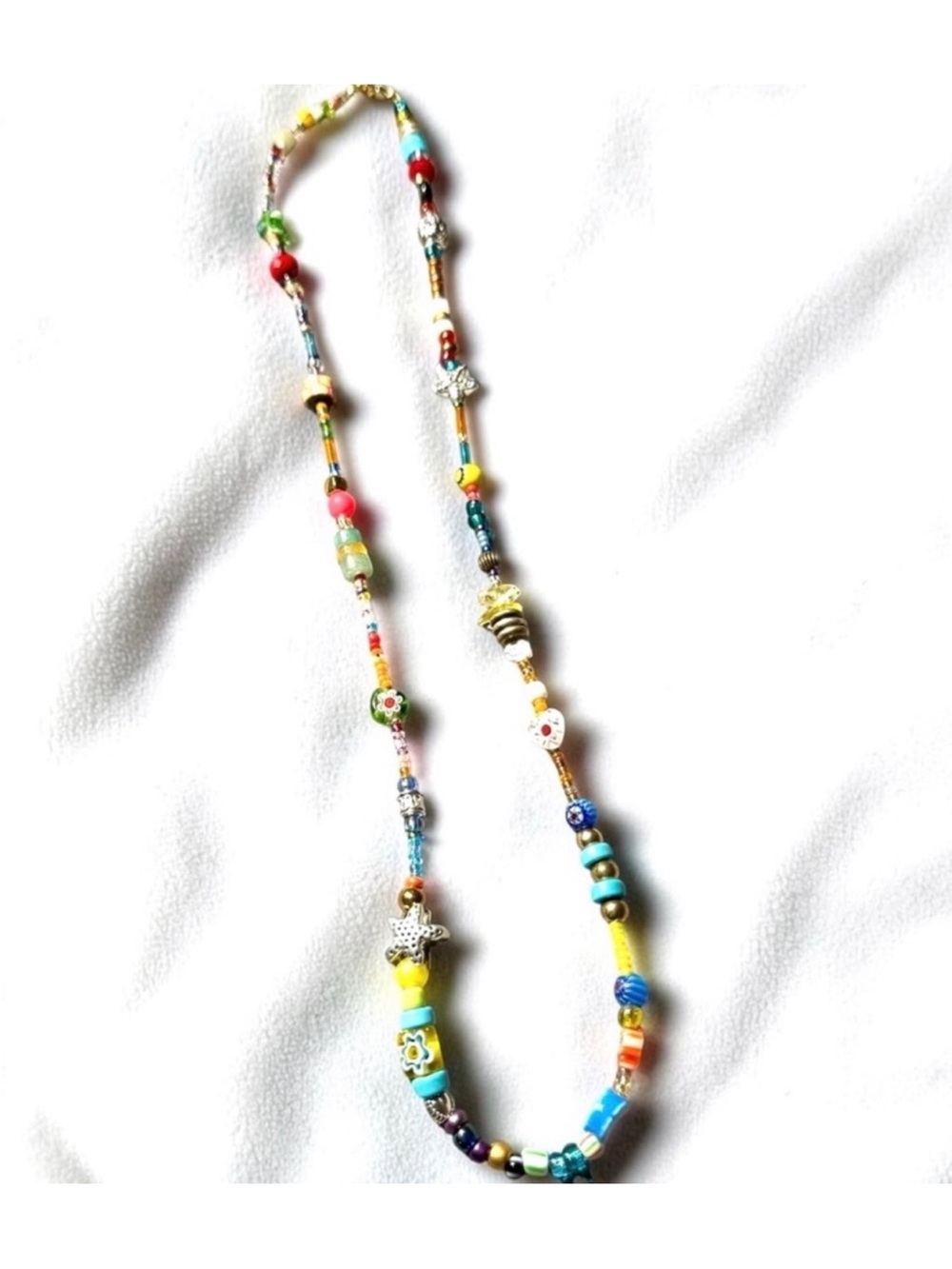 Multi Color Multi Bead Necklace.